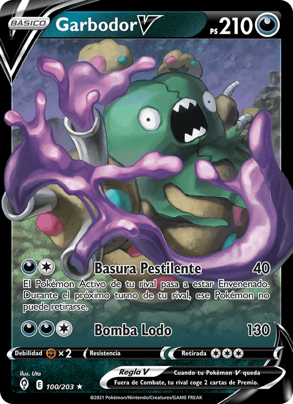 Garbodor V, card 100 from Cielos Evolutivos