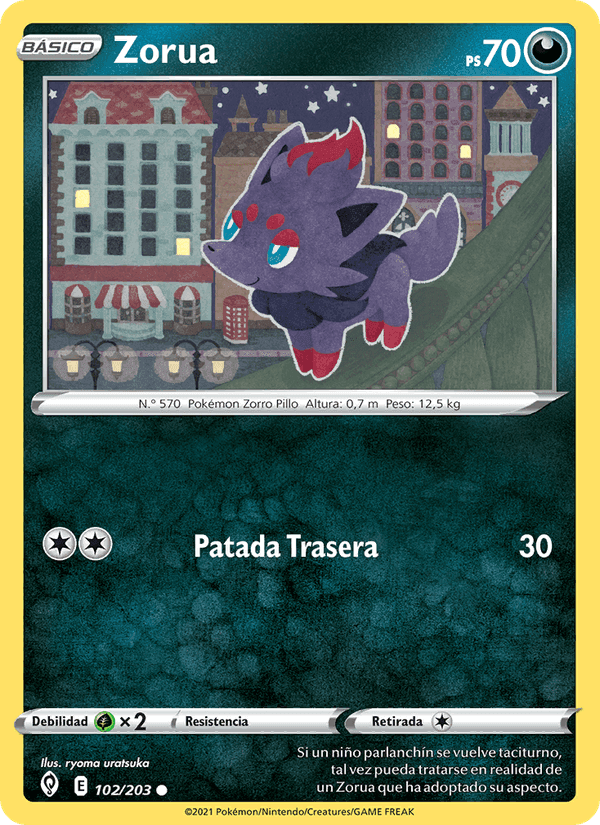Zorua, card 102 from Cielos Evolutivos
