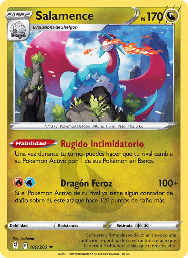 Salamence, card 109 from Cielos Evolutivos