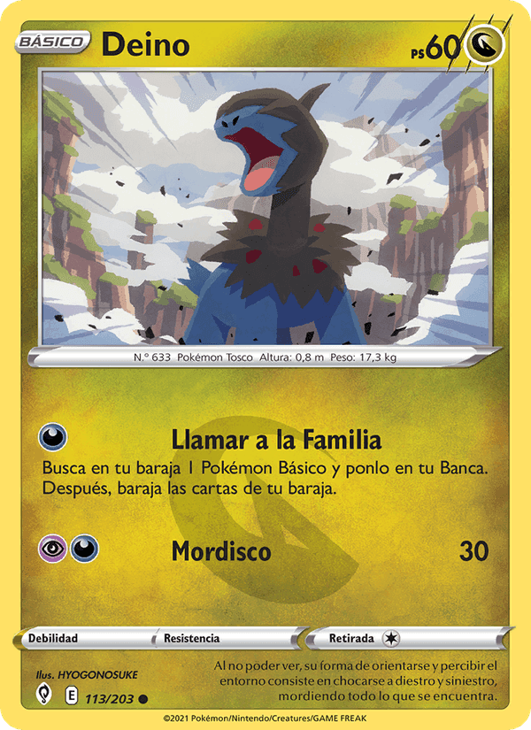 Deino, card 113 from Cielos Evolutivos
