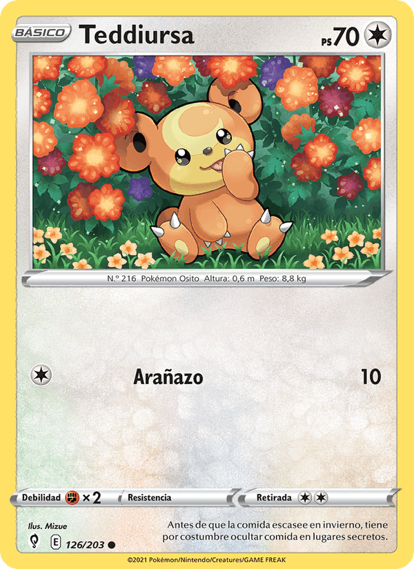 Teddiursa, card 126 from Cielos Evolutivos