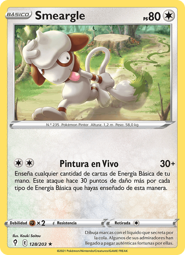 Smeargle, carta 128 de Cielos Evolutivos