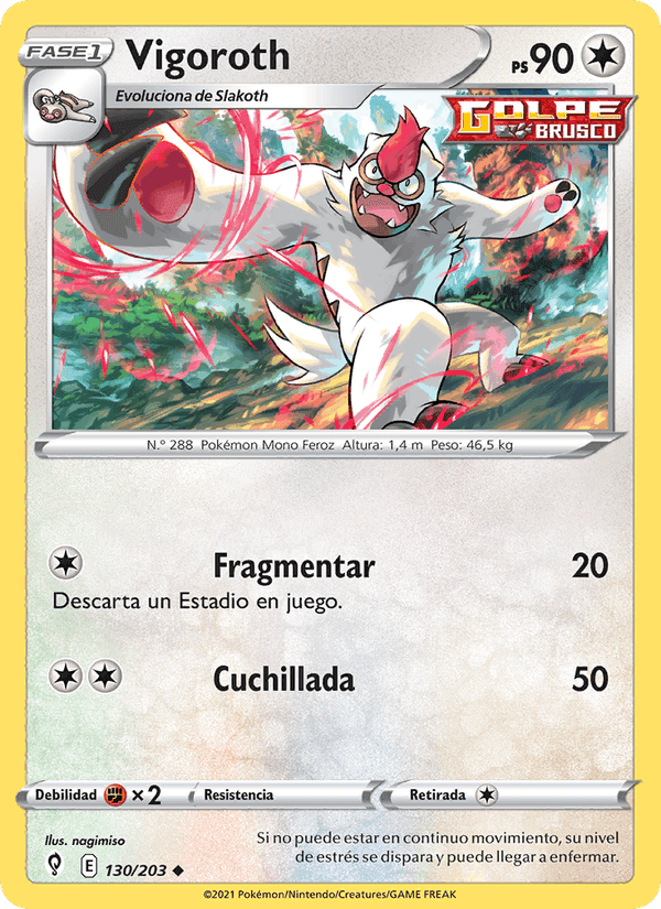 Vigoroth, carta 130 de Cielos Evolutivos
