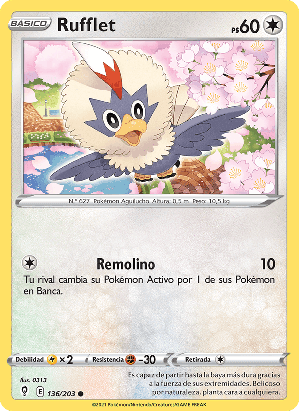 Rufflet, card 136 from Cielos Evolutivos