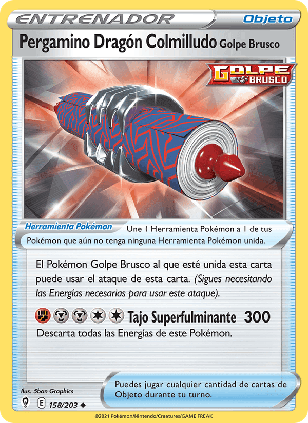 Pergamino Dragón Colmilludo Golpe Brusco, carta 158 de Cielos Evolutivos