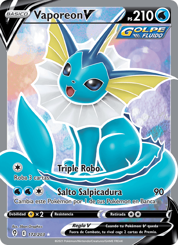 Vaporeon V, carta 172 de Cielos Evolutivos