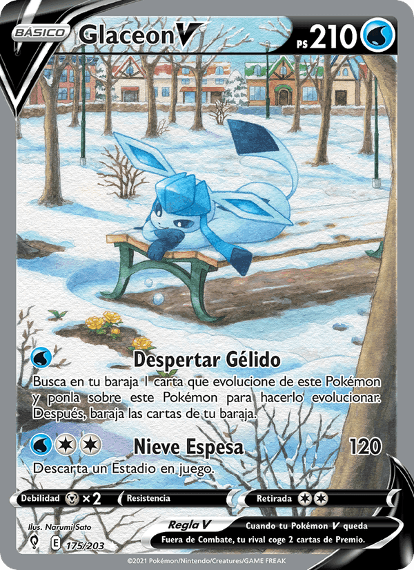 Glaceon V, carta 175 di Cielos Evolutivos