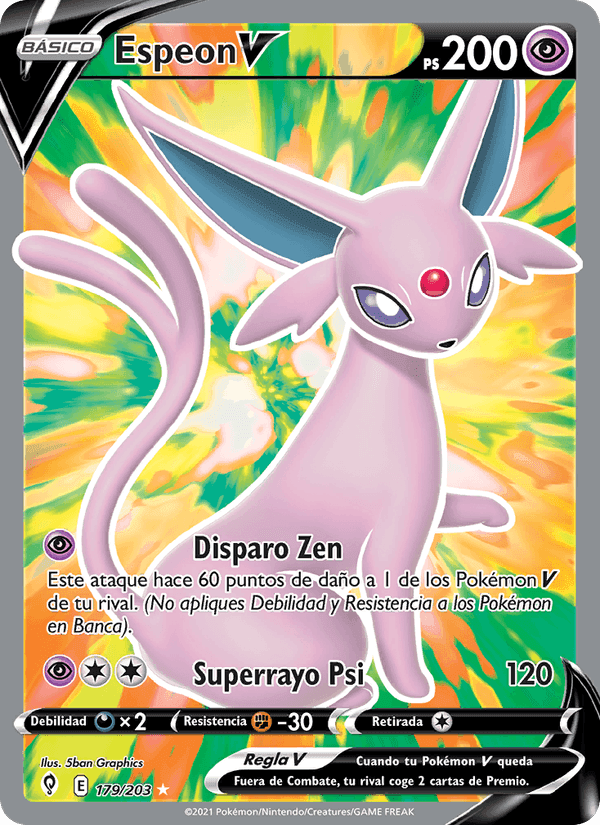 Espeon V, carta 179 de Cielos Evolutivos
