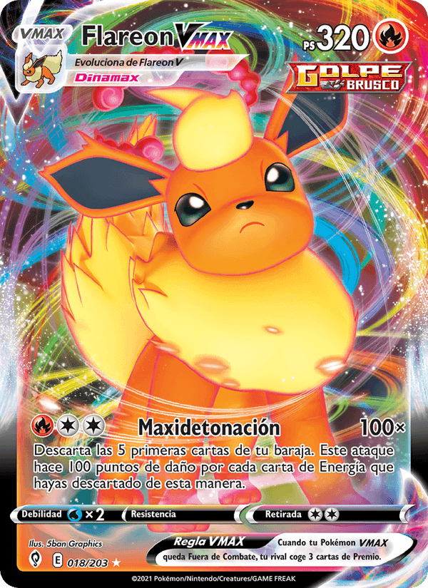 Flareon VMAX, card 18 from Cielos Evolutivos