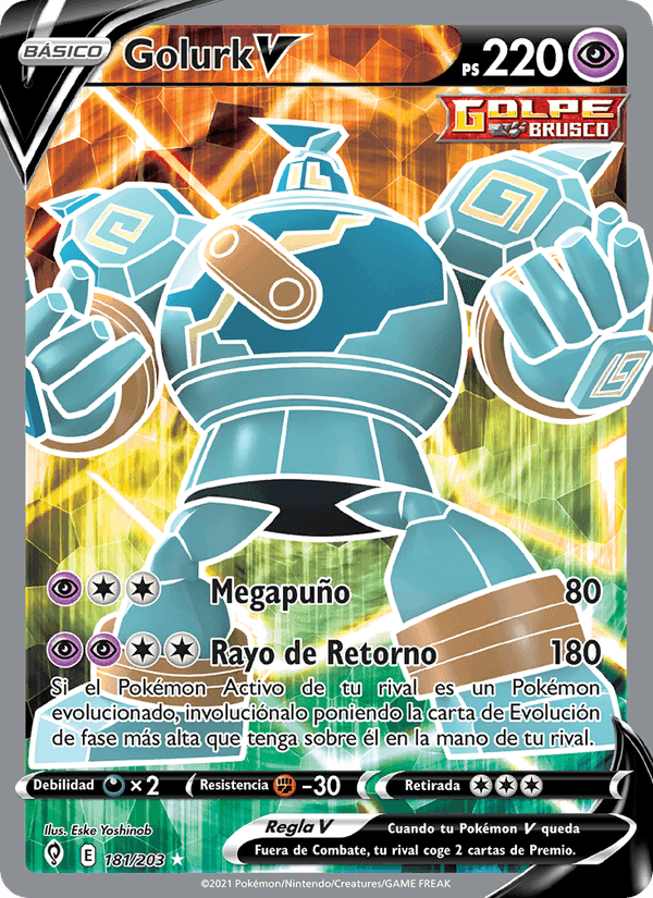 Golurk V, card 181 from Cielos Evolutivos