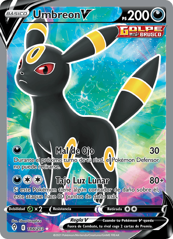 Umbreon V, carta 188 de Cielos Evolutivos