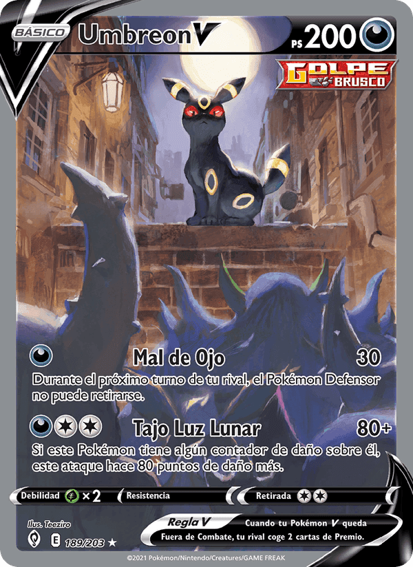 Umbreon V, carta 189 de Cielos Evolutivos