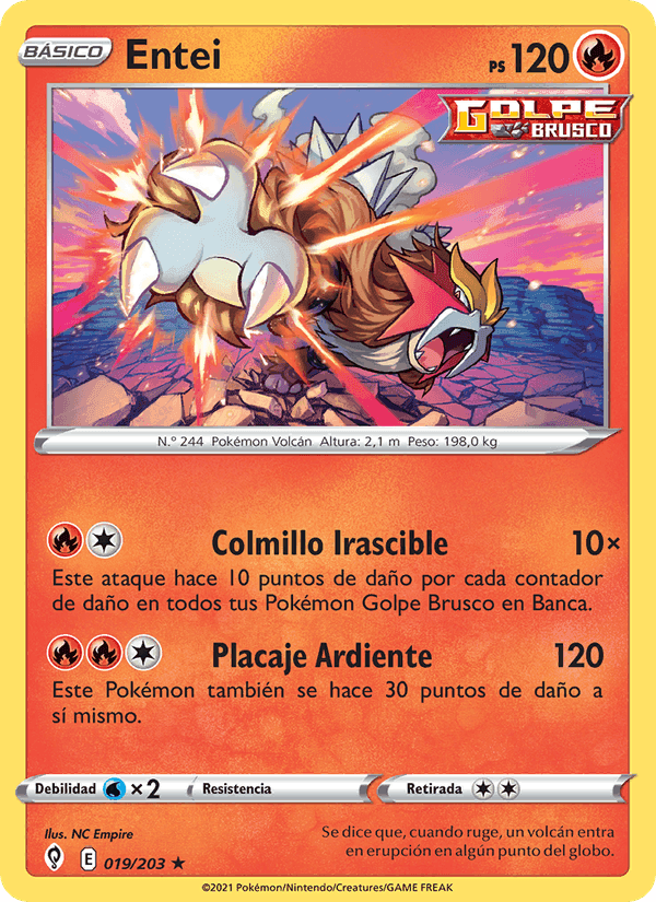 Entei, carta 19 de Cielos Evolutivos