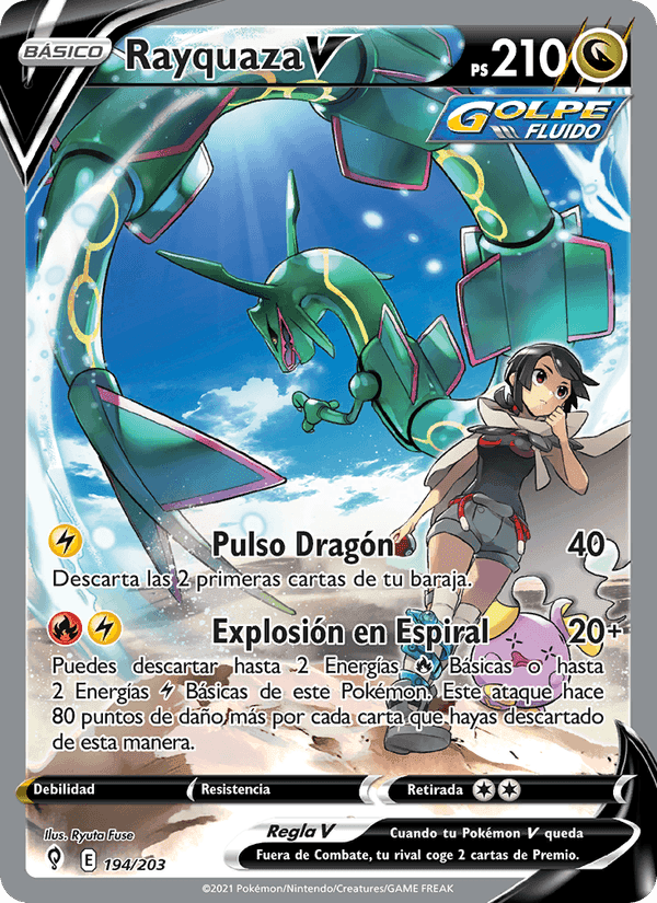 Rayquaza V, carte 194 de Cielos Evolutivos