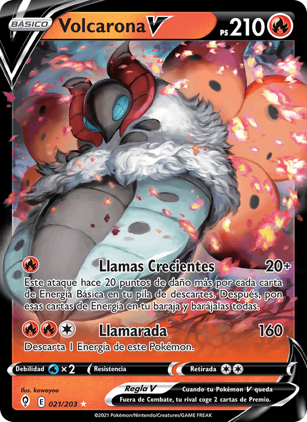 Volcarona V, carte 21 de Cielos Evolutivos