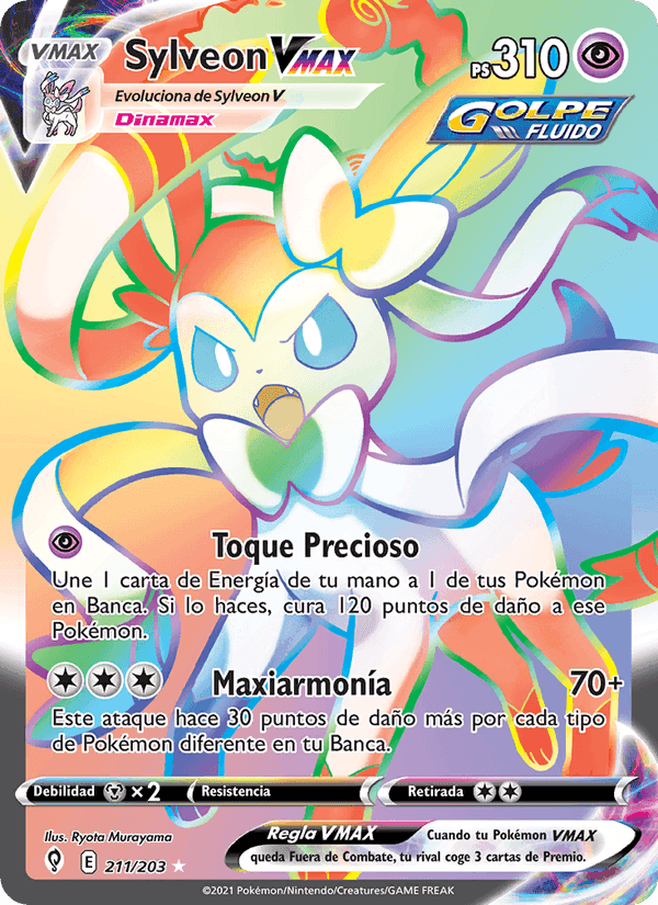 Sylveon VMAX, carte 211 de Cielos Evolutivos