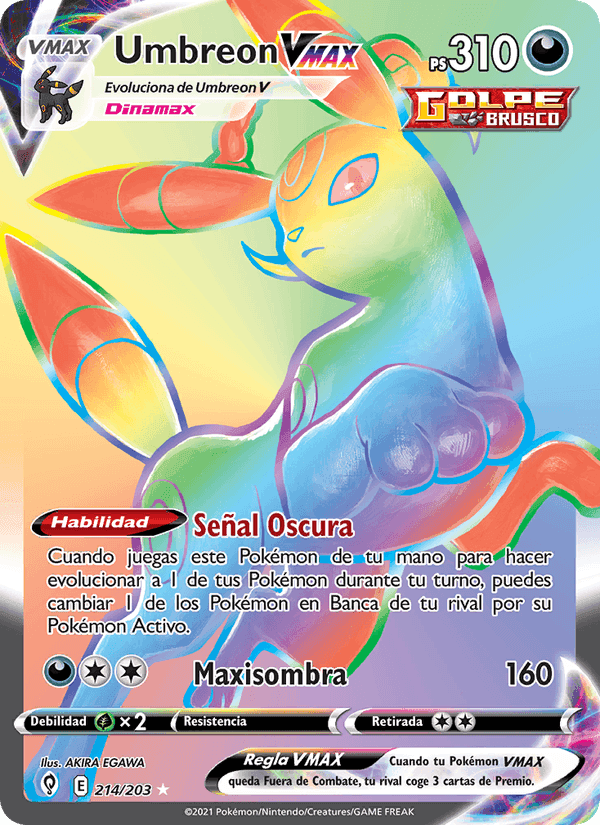 Umbreon VMAX, carta 214 de Cielos Evolutivos
