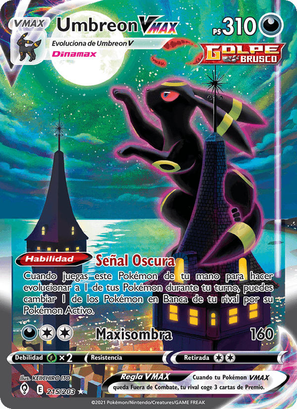 Umbreon VMAX, card 215 from Cielos Evolutivos
