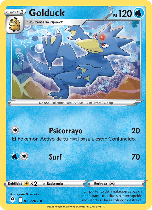 Golduck, card 25 from Cielos Evolutivos