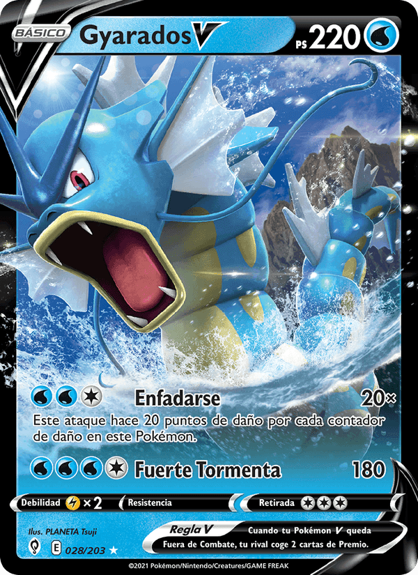 Gyarados V, carta 28 di Cielos Evolutivos