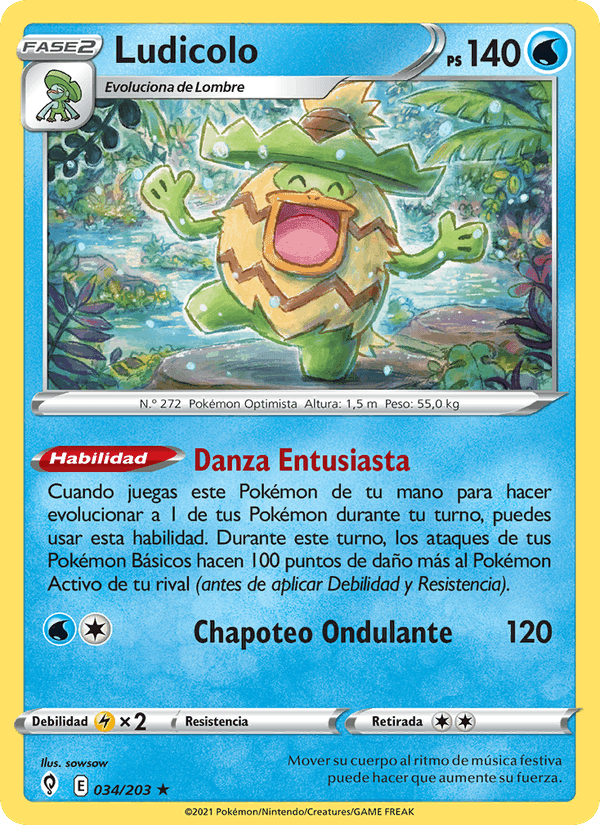 Ludicolo, carta 34 de Cielos Evolutivos