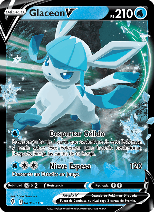 Glaceon V, card 40 from Cielos Evolutivos