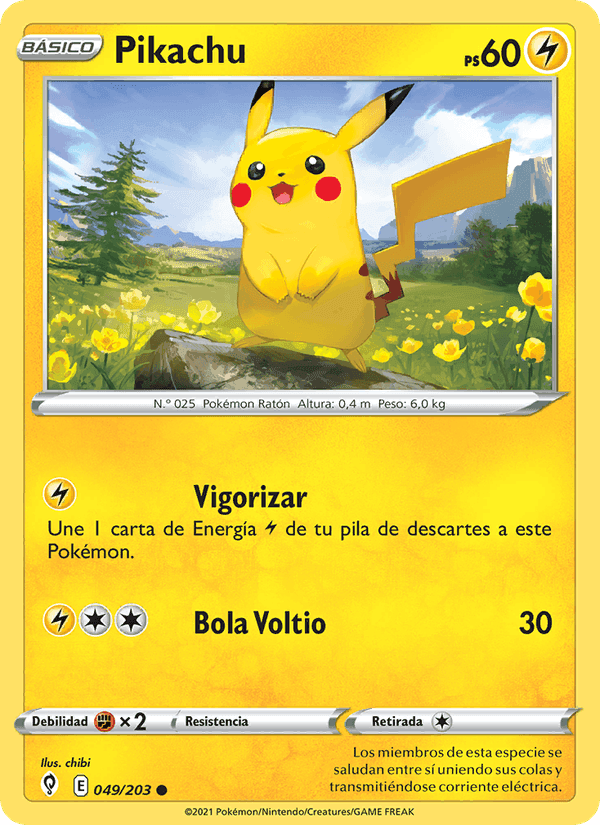 Pikachu, carta 49 di Cielos Evolutivos