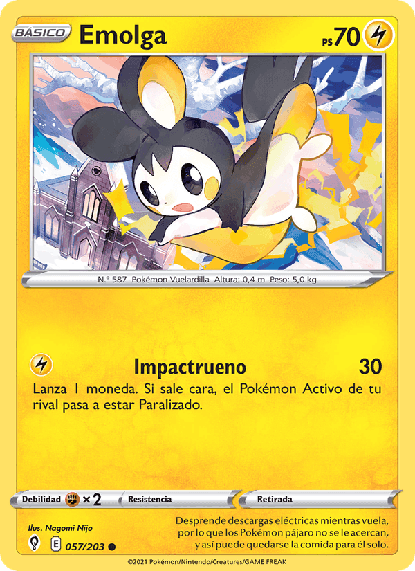 Emolga, card 57 from Cielos Evolutivos