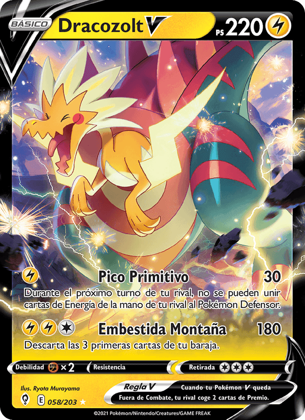 Dracozolt V, card 58 from Cielos Evolutivos