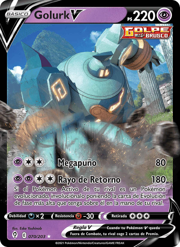 Golurk V, card 70 from Cielos Evolutivos