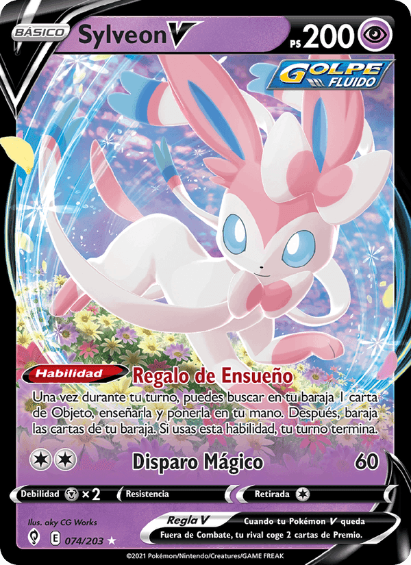 Sylveon V, carta 74 de Cielos Evolutivos