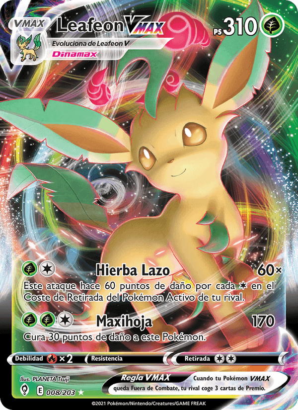 Leafeon VMAX, carta 8 de Cielos Evolutivos
