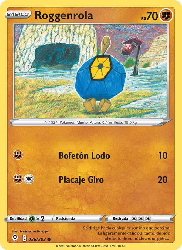 Roggenrola, carta 86 de Cielos Evolutivos