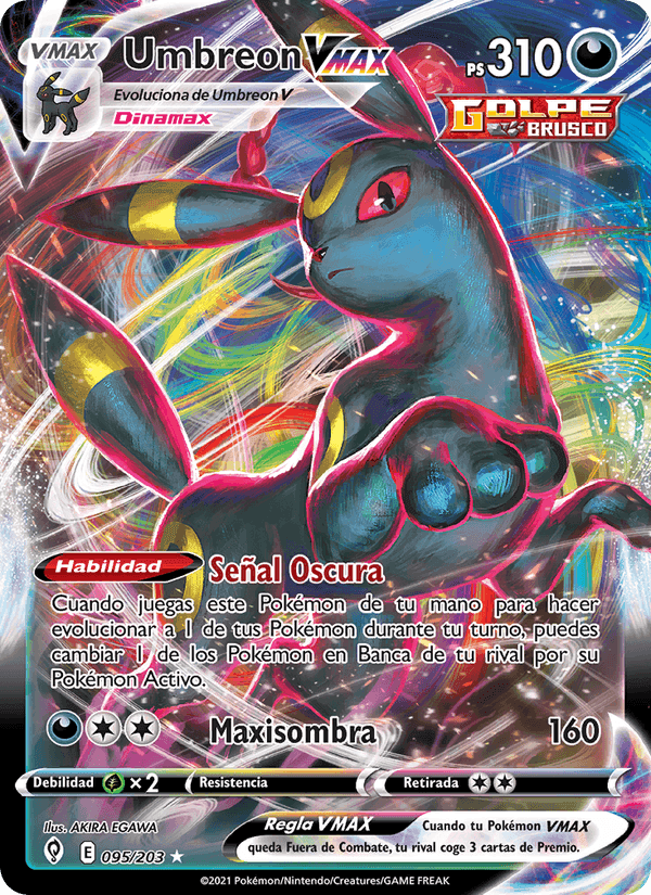 Umbreon VMAX, carta 95 de Cielos Evolutivos