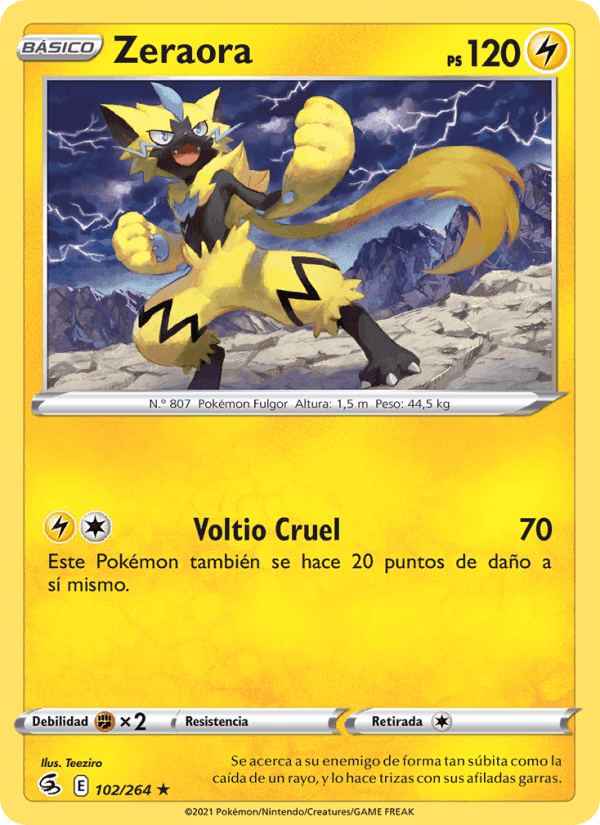 Zeraora, card 102 from Golpe Fusión
