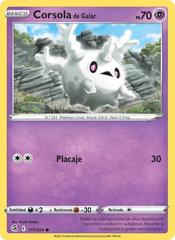 Corsola de Galar, card 117 from Golpe Fusión