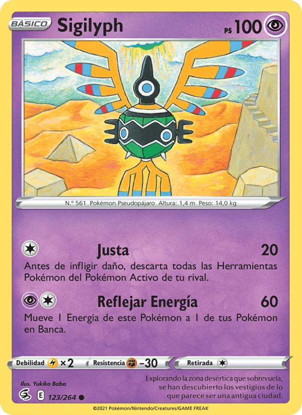 Sigilyph, carta 123 de Golpe Fusión