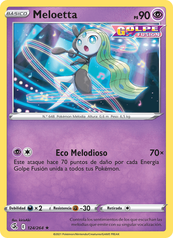 Meloetta, card 124 from Golpe Fusión