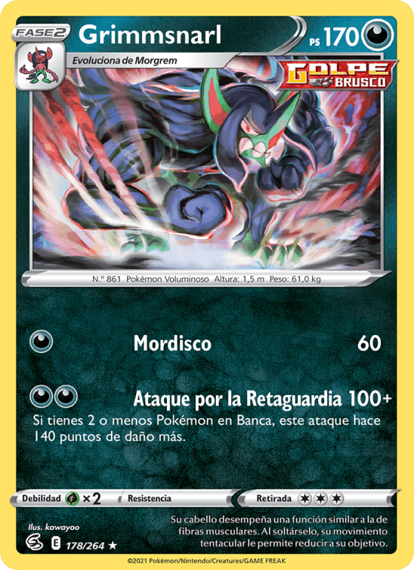 Grimmsnarl, card 178 from Golpe Fusión