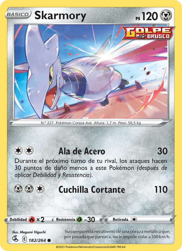 Skarmory, carta 182 de Golpe Fusión