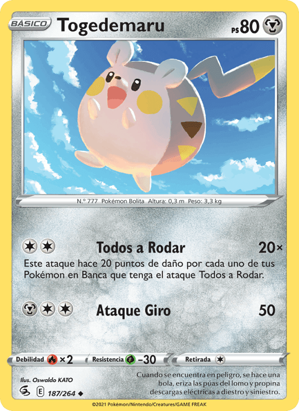 Togedemaru, card 187 from Golpe Fusión