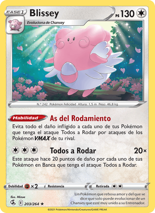 Blissey, carta 203 de Golpe Fusión