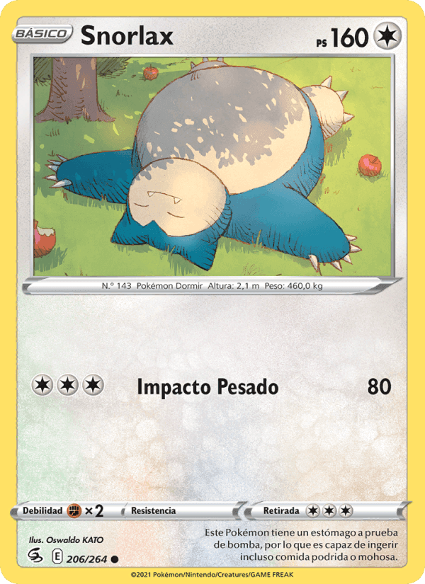Snorlax, carta 206 de Golpe Fusión