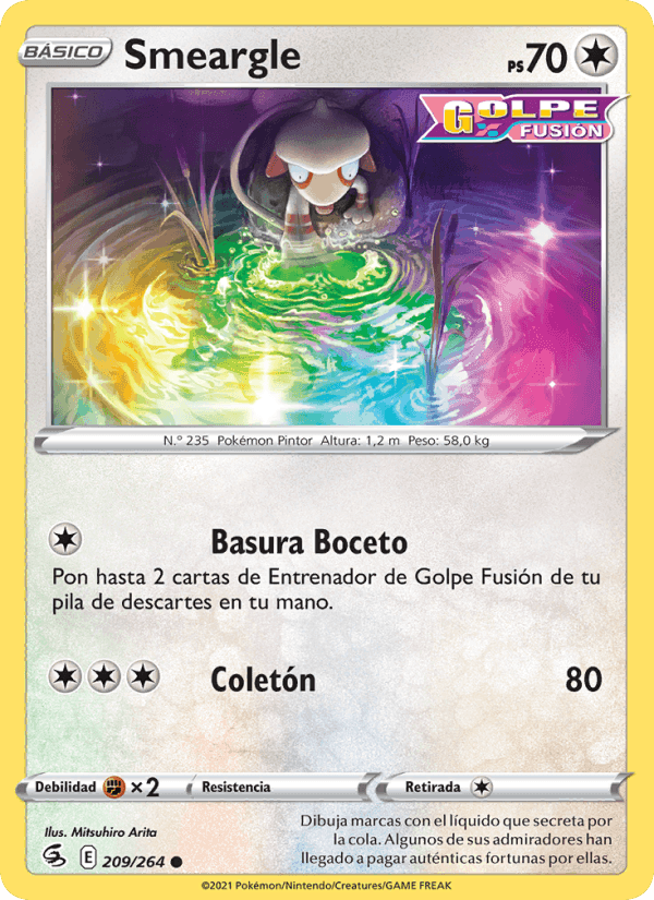 Smeargle, carta 209 de Golpe Fusión