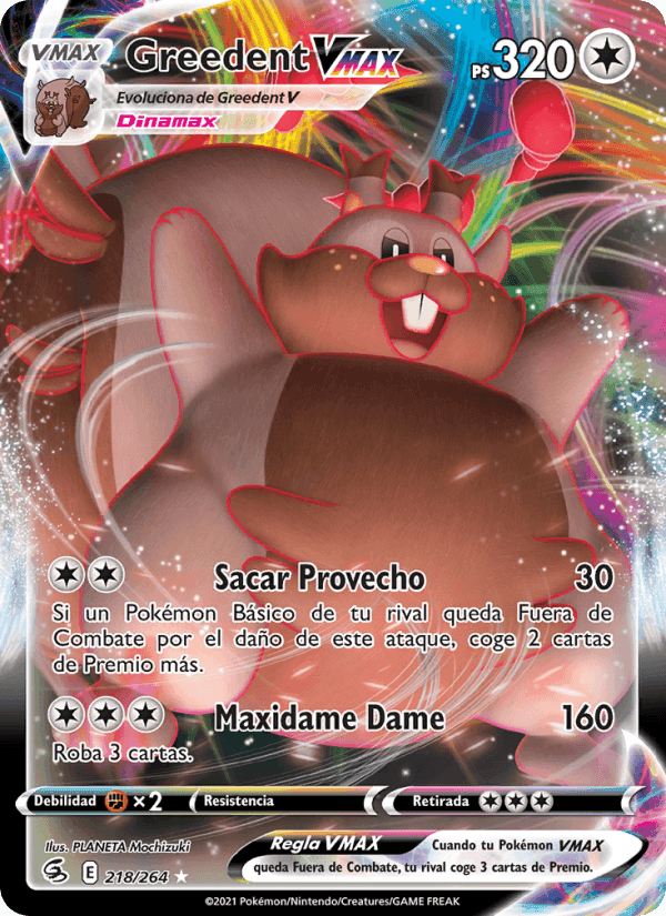 Greedent VMAX, card 218 from Golpe Fusión
