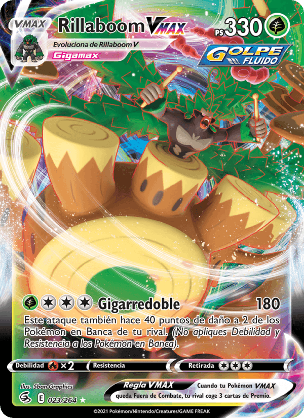 Rillaboom VMAX, card 23 from Golpe Fusión