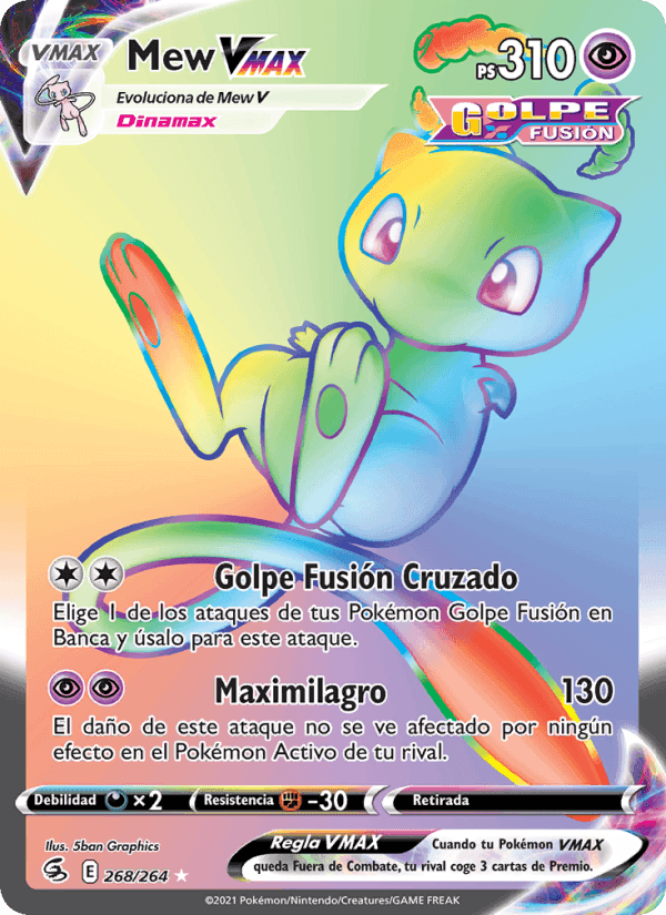 Mew VMAX, card 268 from Golpe Fusión