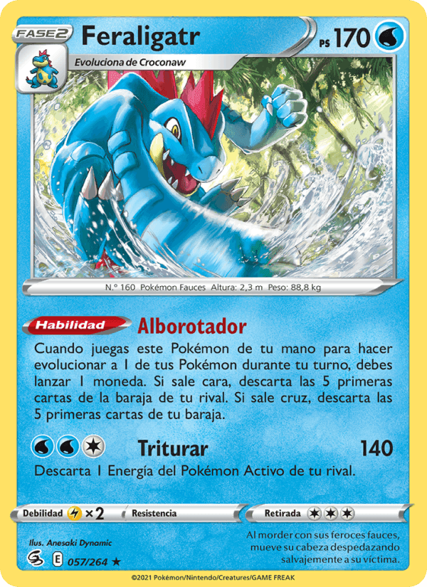 Feraligatr, carta 57 de Golpe Fusión