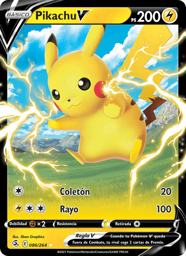 Pikachu V, carta 86 de Golpe Fusión