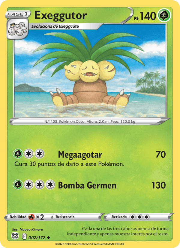 Exeggutor, carta 002 de Astros Brillantes